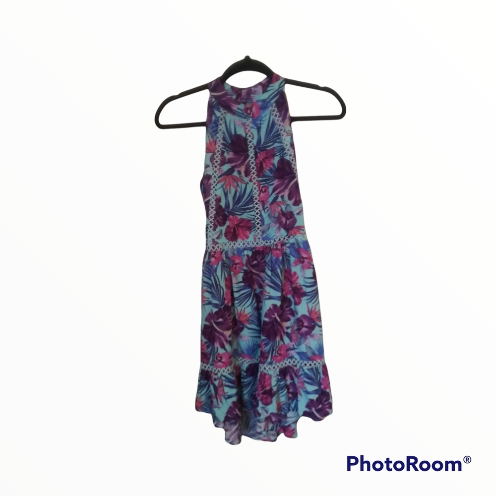 NWT Tropical Palm Leaves and Floral Dress Size XS